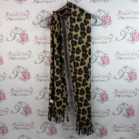 Old Navy Accessories - Old Navy scarf scarve tassel cheetah Leopard Print Scarf - Black and Tan